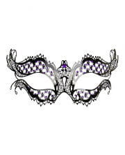 Metall-Maske mit violetten Strasssteinen 