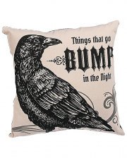 Vintage Halloween Pillow With Raven 