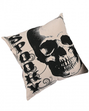 Vintage Halloween Pillow With Skull 