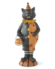Vintage Cat With Pumpkin Bucket Decorative Figure 31cm 