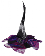 Violet Witch Hat With Spider & Veil