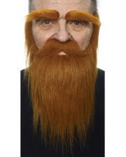 Beard with mustache and eyebrows Copper Brown 