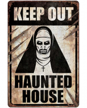Keep Out Haunted House Warnschild Nonne 24x36 cm 
