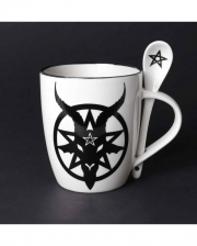 White Baphomet Cup With Spoon 