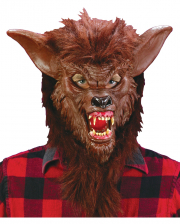 Werewolf Mask Brown with realistic teeth 
