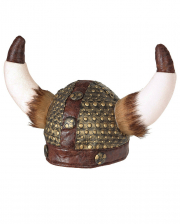 Viking Helmet Faxe With Fake Fur In Leather Optics 