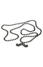 Hipster Mardi Gras necklace with mustache 