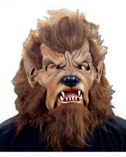 Wolfman mask with artificial fur 