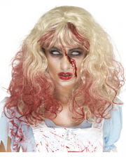 Zombie Alice Perücke mit Blut 