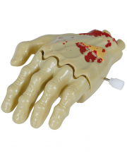 Blutige Zombie Hand zum Aufziehen 9cm 