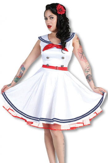 Matrosen Kleid weiß rot -weißes Kleid im Matrosen Look ...