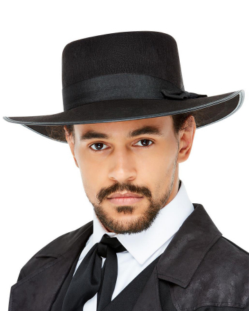 20s Felt Hat With Wide Brim Black 