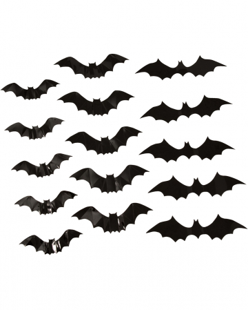 3D Bat Wall Sticker 15 Pcs. | Halloween wall decoration | - Karneval ...