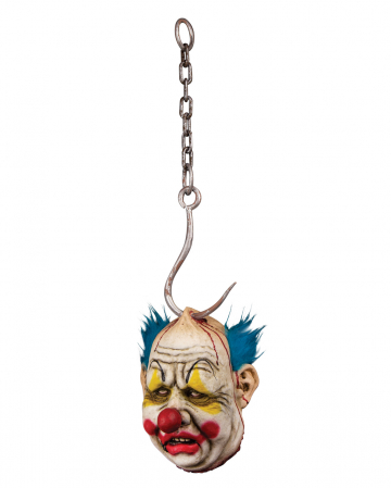Severed Clown Head On Chain With Hook 