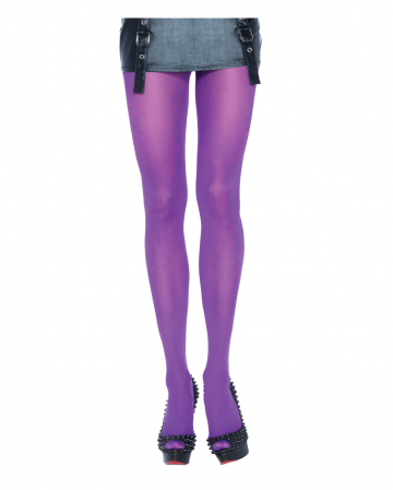 Opaque Nylon Pantyhose Purple 