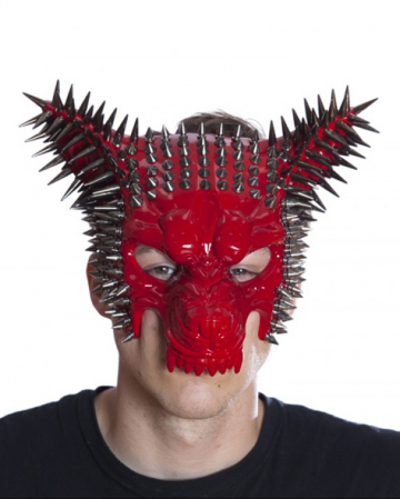 Rote Burning Man Spike Wolf Maske 