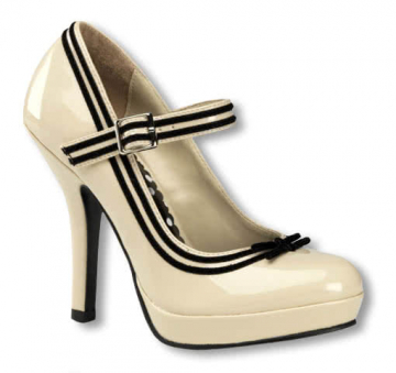 Cream-colored pumps with plateau UK 6 US 8
