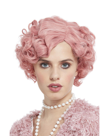 Flirty Flapper Kurzhaar Damen Perücke Rosa 