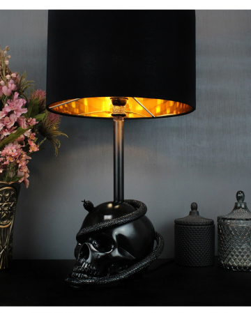 Edison Table Lamp With Skull And Snake 55cm 