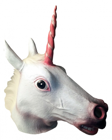 Latex Maske Einhorn mit Mähne 