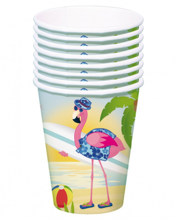 Flamingo paper cups 8 pieces 