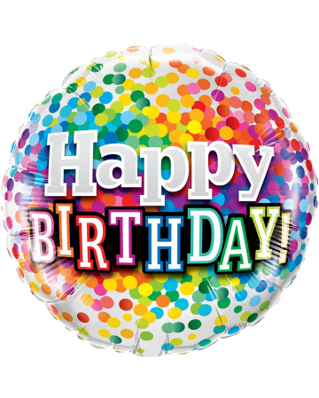 Konfetti Happy Birthday Folienballon 