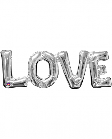 Foil Balloon Lettering Love Silver 