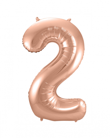 Foil Balloon Number 2 Rose Gold 