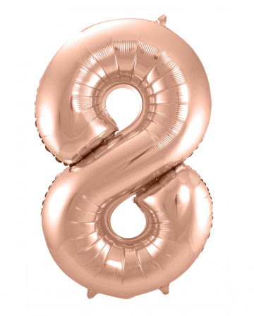 Foil Balloon Number 8 Rose Gold 