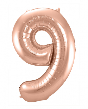 Foil Balloon Number 9 Rose Gold 