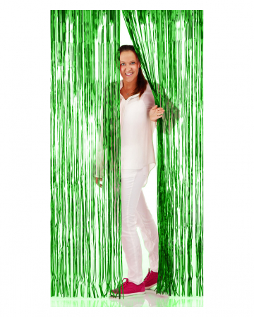 Fringe Door Curtain Foil Green 1x2m 