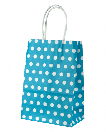 Gift Bag Turquoise Dotted Small 