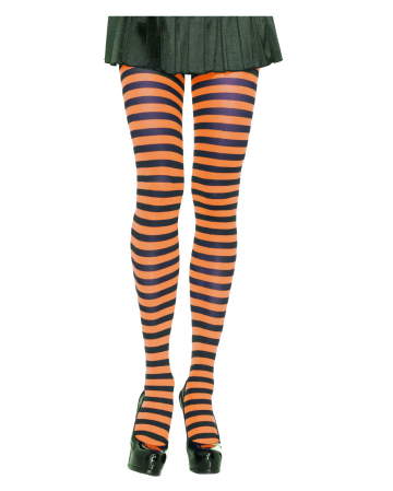 Striped Tights Black-orange 