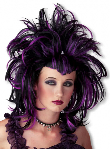 Gothic Devil Wig purple black 