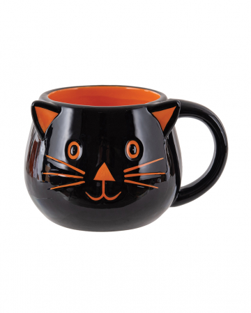 Schwarzer Halloween Kätzchen Kaffeebecher 