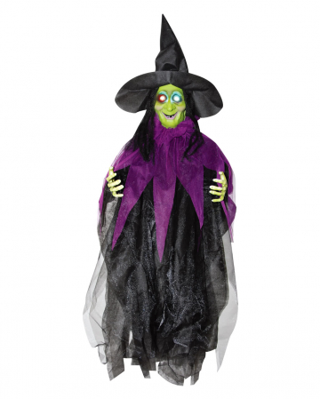 Halloween witch with luminous eyes 87 cm 