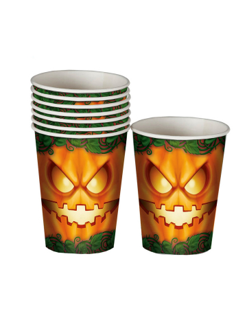 Halloween Pumpkin Party Cup 8 Pieces 