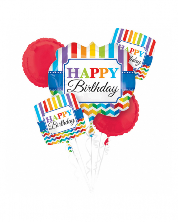 Buntes Happy Birthday Folienballon Bouquet 