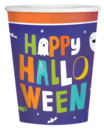 8 Happy Halloween Einwegbecher 