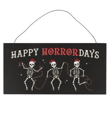 Happy Horrordays Hängeschild aus Holz 