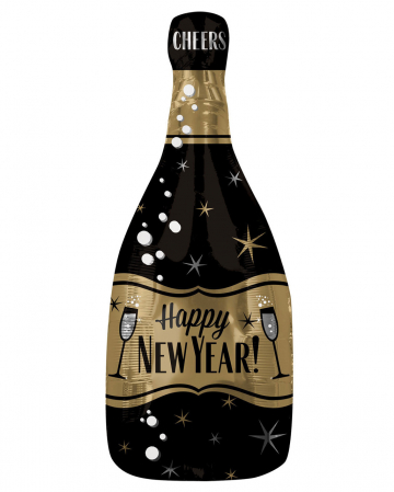 Happy New Year Champagner Flasche Folienballon 