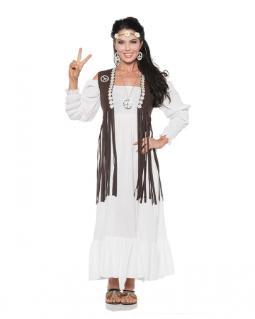 Hippie dress with fringed vest L