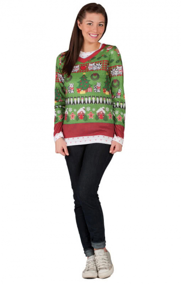 Kitschiges Lady Weihnachts Longsleeve M / 38