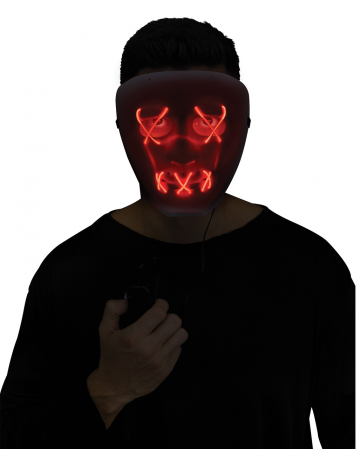 Glowing LED Mask Red - White 