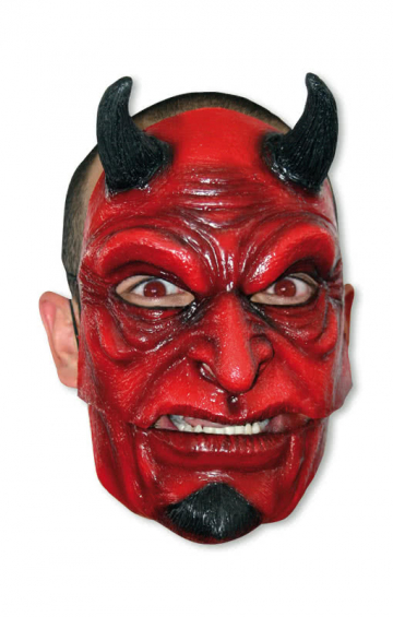 Satans Maske mit Hörner Teufels MaskeBeelzebub Maskerade Karneval