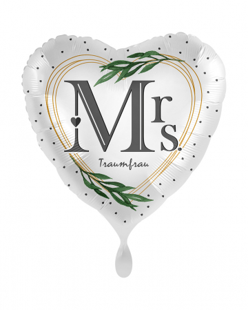 Mrs Dream Woman Heart Foil Balloon Satin 