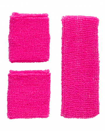 Schweißband Set Pink als Verkleidungs Accessoires 