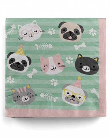 Cute Animals Napkins 33cm 20 Pcs. 