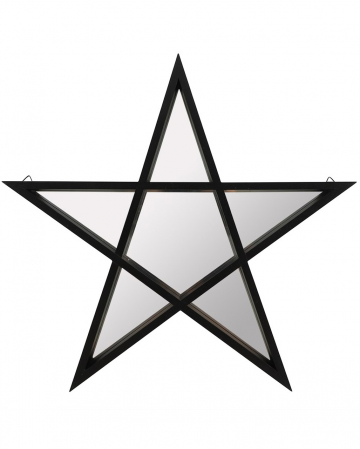 Schwarzer Pentagramm Spiegel 40cm 