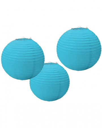 Paper Lantern Set 3 Pcs. Light Blue 